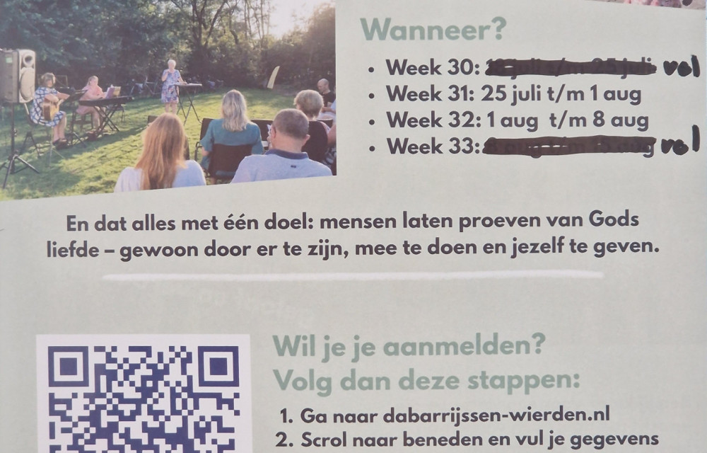 Dabar; "Werken" op de camping